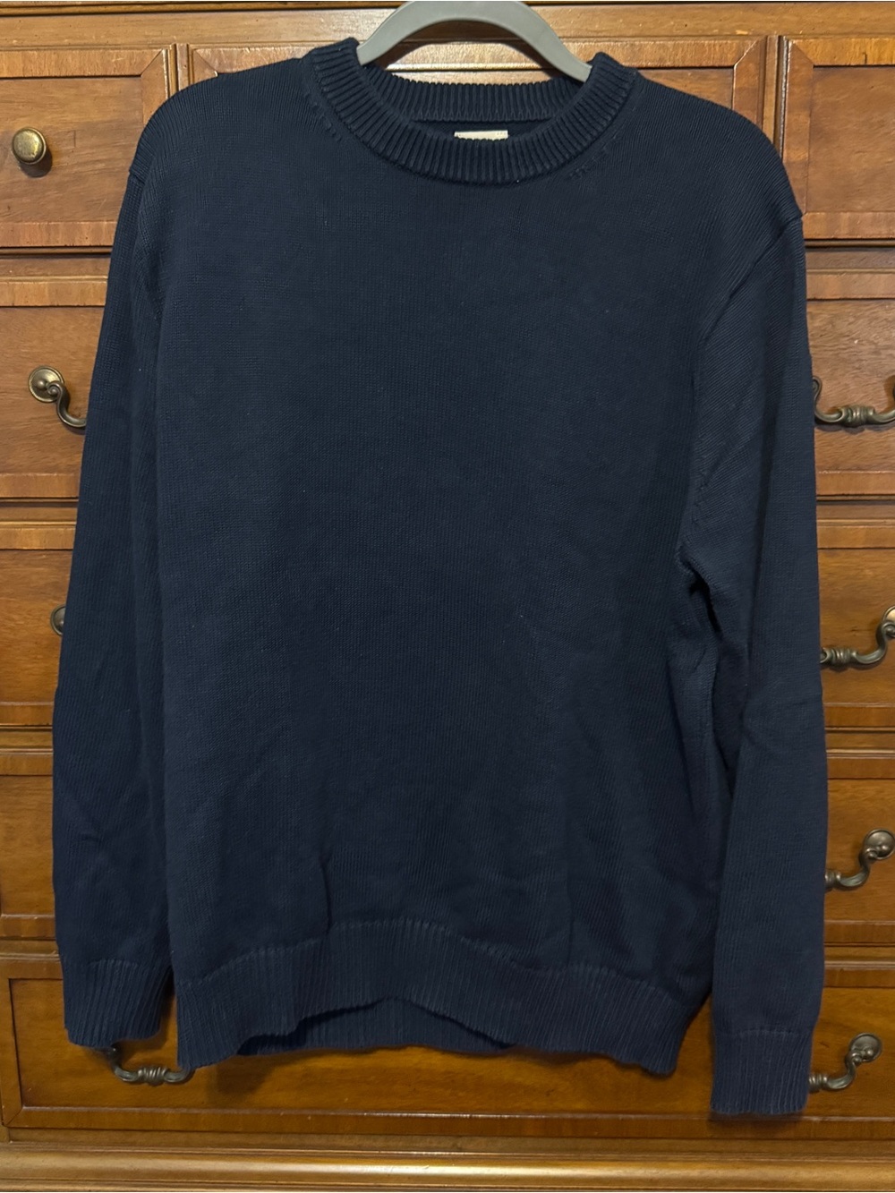 J.Crew Heritage Cotton Navy Crewneck Sweater XL Preppy Coastal Old Money